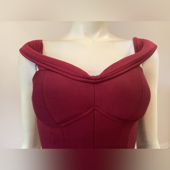 WN SZ M RED BODY CON MAXI DRESS - Picture 3 of 15